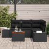 vidaXL Set Divano da Giardino 5 pcs Nero
