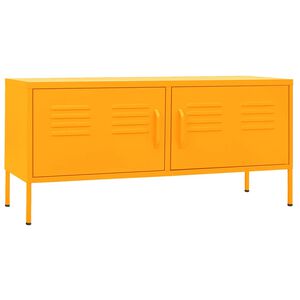vidaXL Mobile TV Giallo Senape 105x35x50 cm in Acciaio