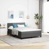 vidaXL Letto a molle con materasso Grigio scuro 160 x 200 cm Tessuto