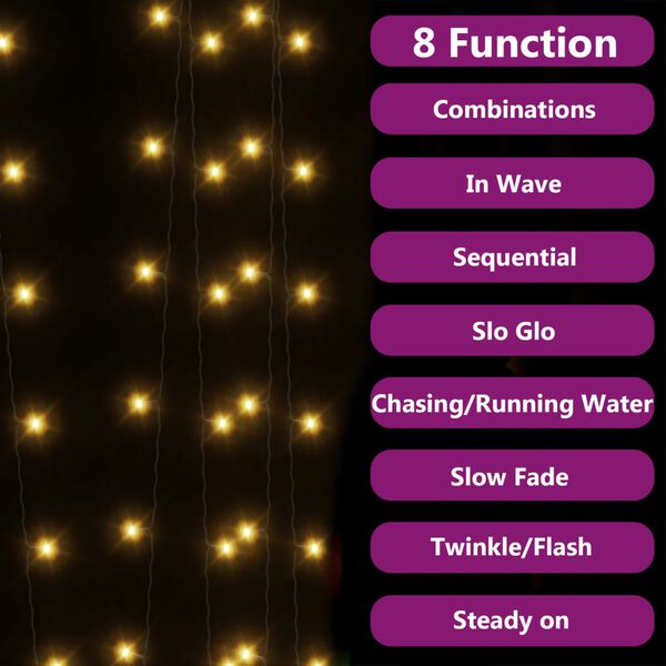 vidaXL Luci Solari Fatate 2 pz 2x200 LED Bianco Caldo Interni Esterni