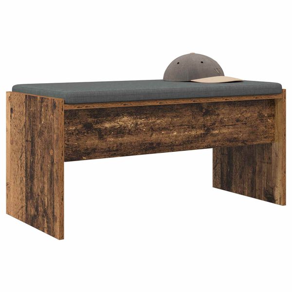 vidaXL Panca per ingresso con cuscino Legno vecchio 83 x 38 x 40 cm