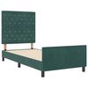 vidaXL Letto a molle con testiera Verde Scuro 100 x 200 cm Velluto