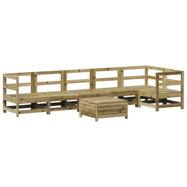 vidaXL Set Divani da Giardino 7 pz in Legno Impregnato di Pino