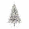 vidaXL Albero di Natale artificiale con luci integrate Argento 150 cm