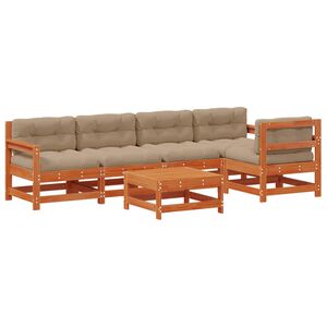 vidaXL Set Lounge da Giardino 6 pz Marrone Cerato