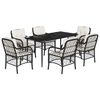 vidaXL Set da Pranzo da Giardino 7 pz Nero con Cuscini in Polyrattan