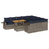 vidaXL Set Divani da Giardino 11 pz con Cuscini in Polyrattan Grigio