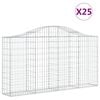 vidaXL Cesti Gabbioni ad Arco 25 pz 200x30x100/120 cm Ferro Zincato
