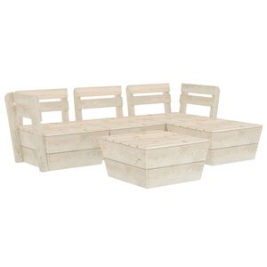 vidaXL Set Divani da Giardino su Pallet 5 pz in Legno Abete Impregnato