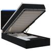vidaXL Letto Ottomano con Materasso e LED Nero 90 x 200 cm Velluto