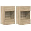 vidaXL Mobili da parete con luci LED per TV 2pz Rovere Sonoma 40x30x60,5 cm