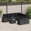 vidaXL Set di divani con cuscino con cuscino 9 pcs Nero polyrattan
