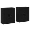 vidaXL Credenza 2 pcs Rovere Nero 60 x 31 x 70 cm Legno multistrato
