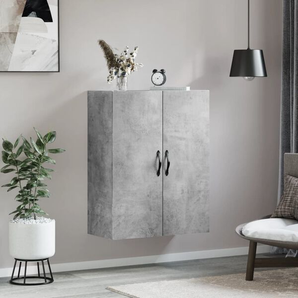 vidaXL Mobile a Parete Grigio Cemento 69,5x34x90 cm Legno Multistrato