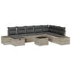 vidaXL Set Divano da Giardino 9 pz Grigio chiaro polyrattan
