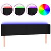 vidaXL Testiera a LED Nera 183x16x78/88 cm in Tessuto
