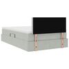 vidaXL Letto con contenitore e LED Grigio chiaro 120 x 200 cm Velluto