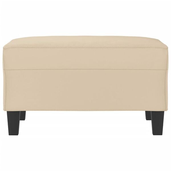 vidaXL Poggiapiedi Crema 70x55x41 cm in Tessuto Microfibra