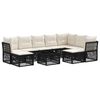 vidaXL Set Divano da Giardino 10 pz Nero polyrattan