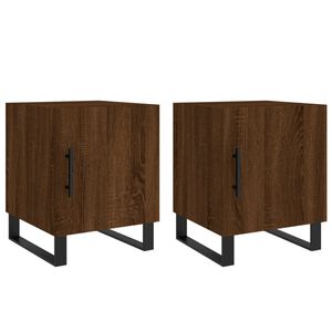 vidaXL Comodini 2 pz Rovere Marrone 40x40x50 cm in Legno Multistrato