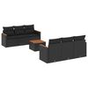 vidaXL Set Divani da Giardino con Cuscini 7pz Nero Polyrattan