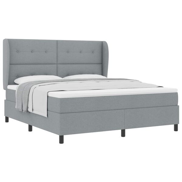 vidaXL Letto a molle con materasso Grigio chiaro 180 x 200 cm Tessuto