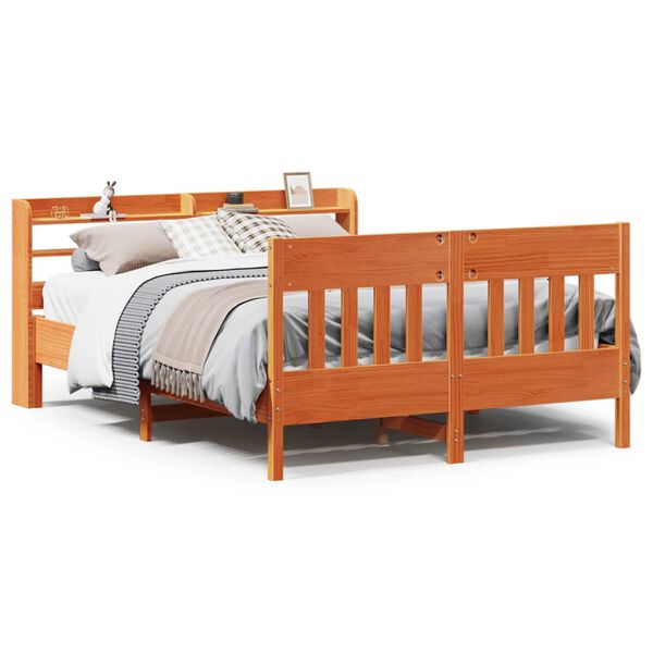 vidaXL Letto senza Materasso Marrone Cera 140x190 cm in Legno di Pino