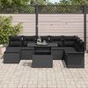 vidaXL Set Divano da Giardino con cuscino 9 pcs Nero polyrattan