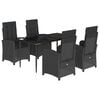 vidaXL Set da Pranzo da Giardino 5 pz Nero con Cuscini in Polyrattan