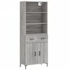vidaXL Credenza Grigio Sonoma 69,5x34x180 cm in Legno Multistrato