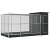 vidaXL Voliera con Estensione Argento 416x203x216 cm Acciaio