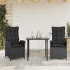 vidaXL Set da Pranzo da Giardino 7 pz Nero con Cuscini in Polyrattan
