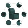 vidaXL Poltrona Elettrica Reclinabile Verde Scuro in Tessuto