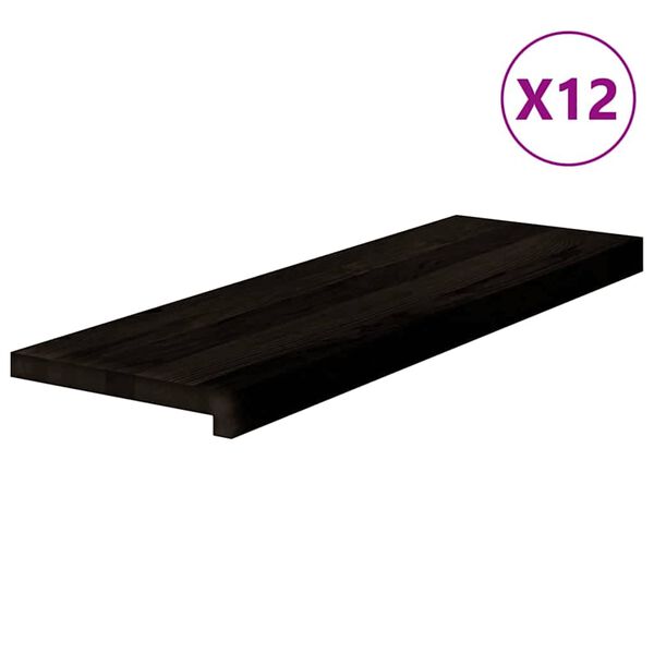 vidaXL Gradini 12 pz Marrone Scuro 80x25x2 cm Legno Massello Rovere