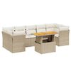 vidaXL Set Divano da Giardino 8 pz con Cuscini Beige in Polyrattan