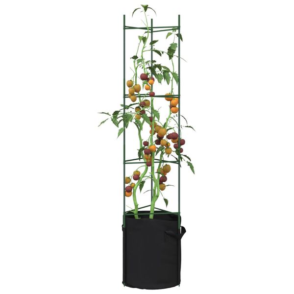 vidaXL Sostegno Pomodori con Sacchetto Piante 2pz 154 cm Acciaio e PP