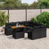 vidaXL Set Divani da Giardino 9 pz con Cuscini Nero in Polyrattan