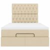 vidaXL Struttura Letto Pouf con Materasso Crema 120x190 cm in Tessuto
