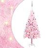 vidaXL Albero di Natale Preilluminato con Palline Rosa 150 cm PVC