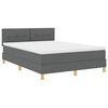vidaXL Letto a molle con materasso Grigio scuro 160 x 200 cm Tessuto