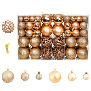 vidaXL Set Palline di Natale 100 pz 3/4/6 cm Rosa/Oro