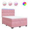 vidaXL Giroletto a Molle con Materasso Rosa 140x190 cm in Velluto