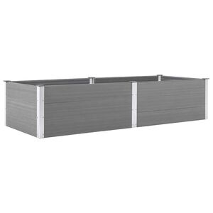 vidaXL Letto Rialzato da Giardino 250x100x54 cm in WPC Grigio