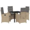 vidaXL Set da Pranzo per Giardino 5 pz Beige polyrattan