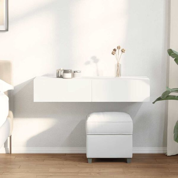 vidaXL Scaffale a Parete con Cassetti Bianco 100x36x19cm in Truciolato