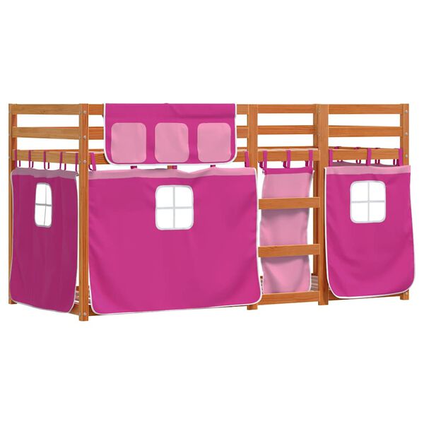 vidaXL Letto a Castello senza Materasso Rosa 80x200 cm Legno di Pino