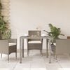 vidaXL Tavolo Giardino Piano Vetro Grigio Chiaro 90x90x75cm Polyrattan