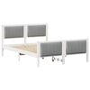 vidaXL Struttura del Letto Bianco e grigio chiaro 140 x 190 cm