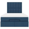 vidaXL Struttura Letto Pouf con Materasso Blu 120x200 cm in Tessuto