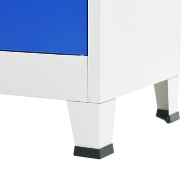 vidaXL Armadio per Ufficio in Metallo 90x40x180 cm Grigio e Blu